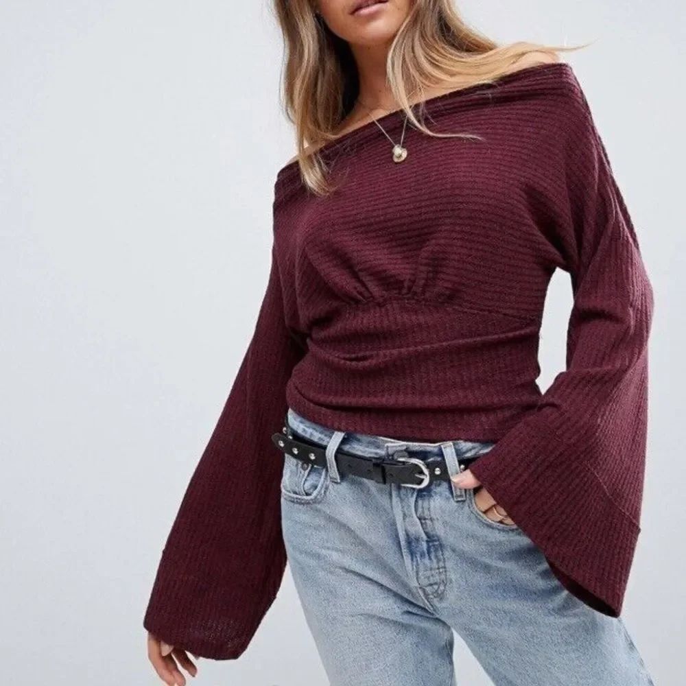 We The Free Off the Shoulder Flare Sleeve Sweater